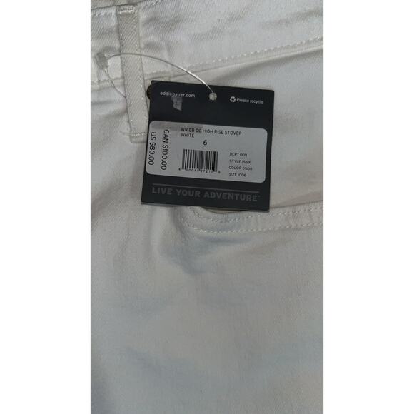 Eddie Bauer Women's Size 6 Slightly Curvy High Rise Stovepipe Jeans White - Picture 5 of 6